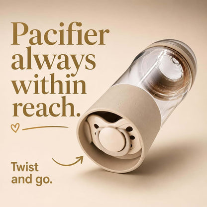 Mother Sucker Baby Baby Bottle with Pacifier Storage Base, 8 oz, 3M+ Medium Flow (photo 2)