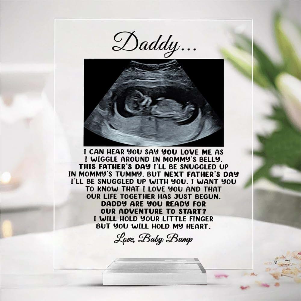 Anniversaree Custom Ultrasound Photo Acrylic Plaque For Expecting Dads
