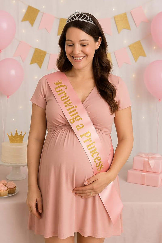 Amy's Bubbling Boutique Growing a Princess Baby Shower Sash for Mom Mommy to Be to wear at Sprinkle It's a Girl comes