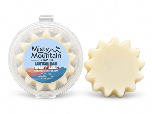 Mini Lotion Bars - Cherry Almond - Made with Natural Oils and Butters by Misty Mountain Soap Co.