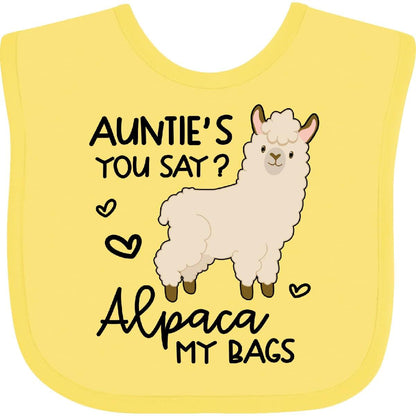 Inktastic Auntie's You Say Alpaca My Bags Baby Bib