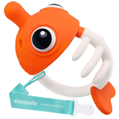 Mombella Clownfish Teething Toys for Babies 3-12 Months, Orange