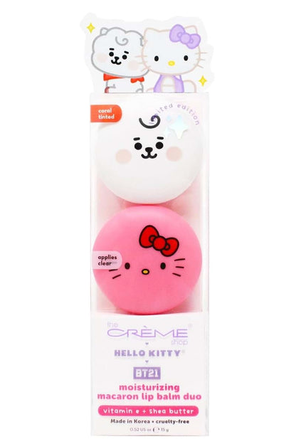 The Creme Shop X Hello Kitty X BT21 Macaron Lip Balm Duo With Shea Butter And Vitamin E