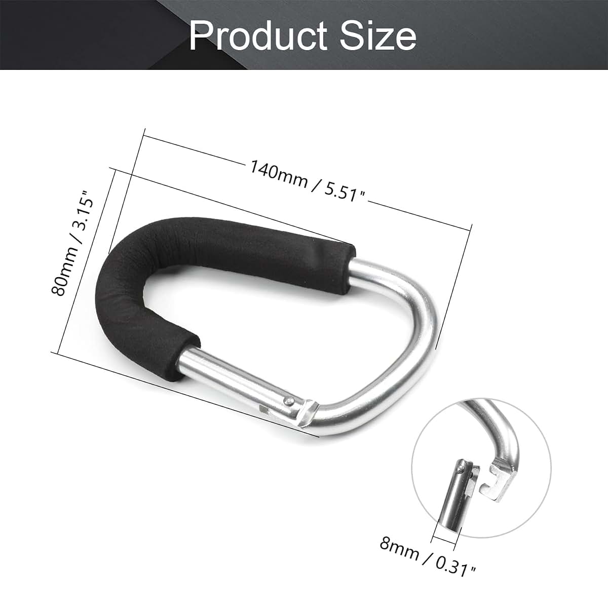 MroMax Pack of 2 Grocery Bag Holder Handle Carrier Tool Grip Your Tote，Handy Stroller Hooks, Multi Purpose Hooks