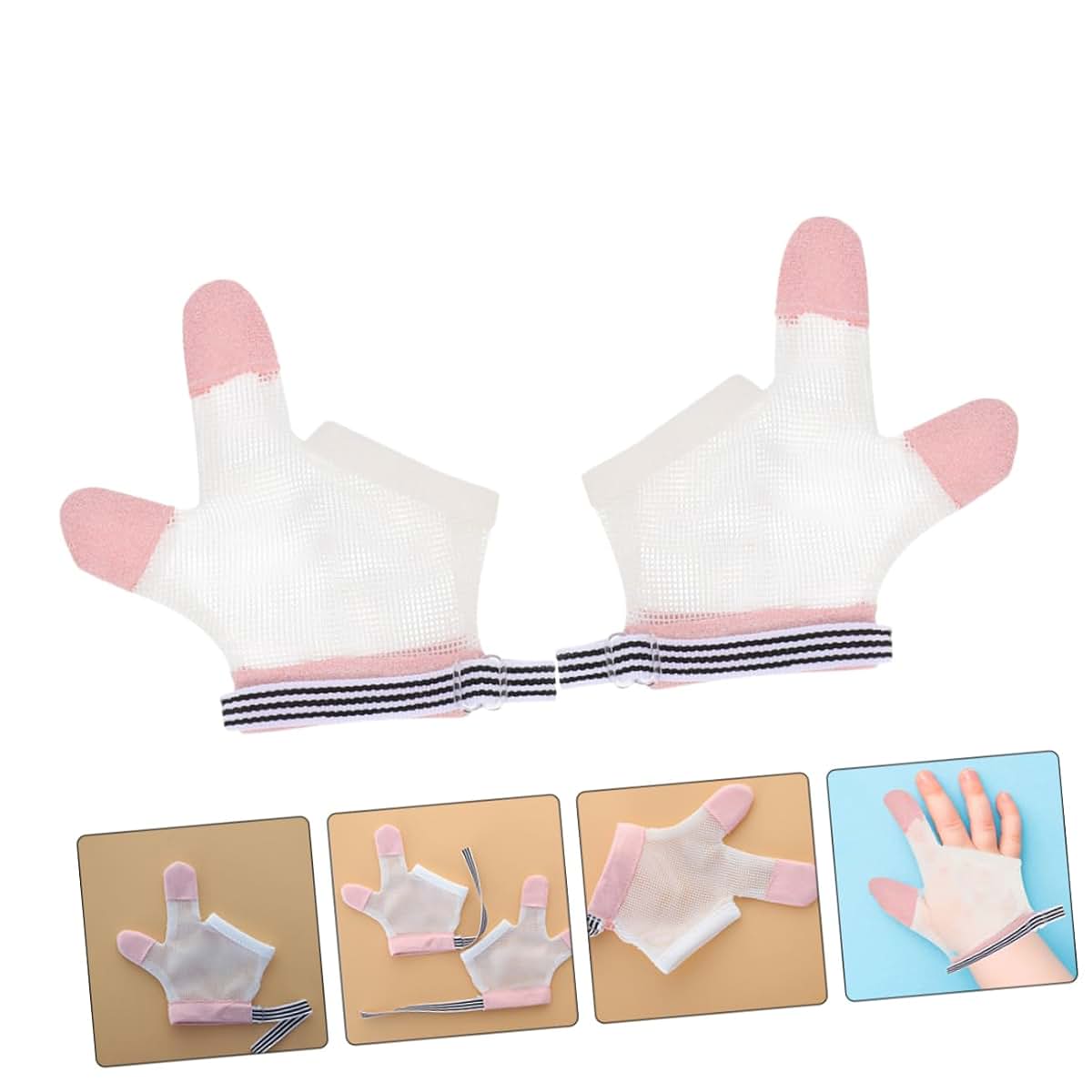 MERRYHAPY 1-Pair Anti Thumb Sucking Gloves, Mesh Fabric Mittens for Babies