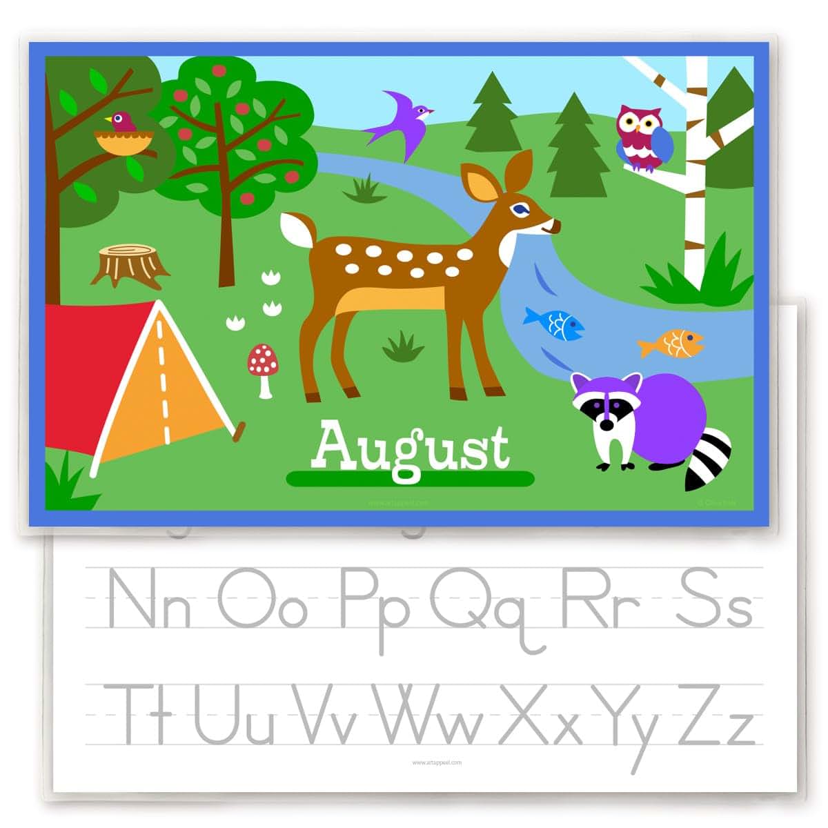 Camping Personalized Placemat for Kids, 18 Inches x 12 Inches, Laminated, by Art Appeel