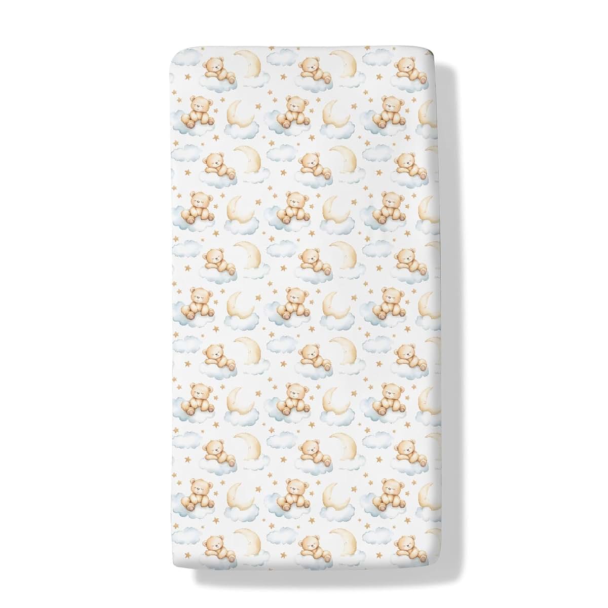 Pynnlts Cartoon Bear Baby Crib Sheet Fitted Toddler Nursery Bed Mattress