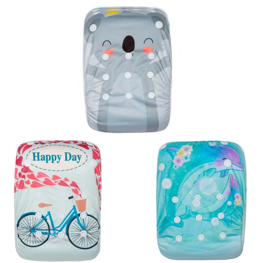 KaWaii Baby Swim Diapers, 3-Pack Washable Reusable One Size (10-40 lbs) Boy & Girl Swimming Lessons Water Activities #2