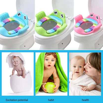 Aqur2020 Children's Potty Training Toilet Seat with Adjustable Footrest, Blue