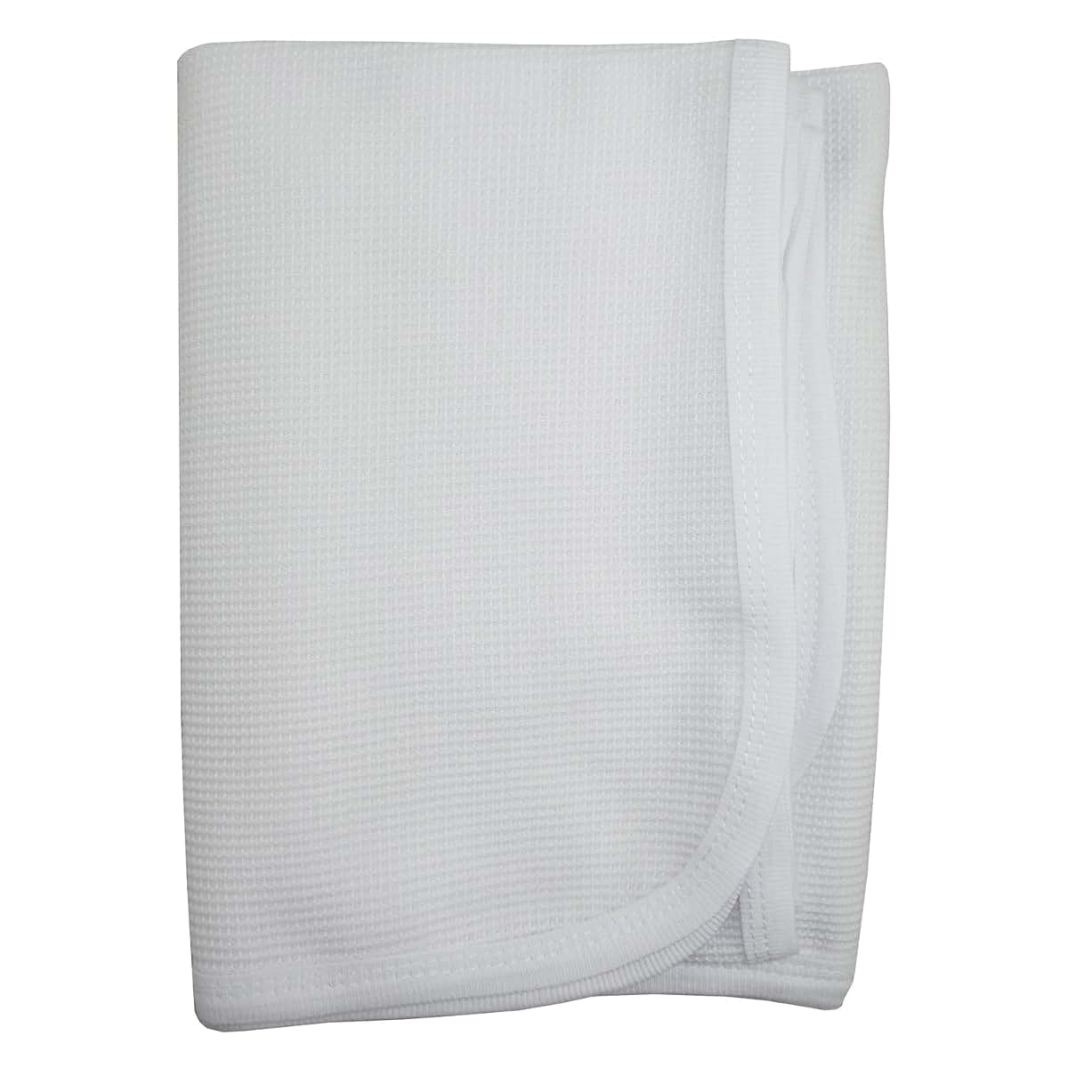 Bambini White Thermal Receiving Blanket, 30 x 40 Cotton Flannel
