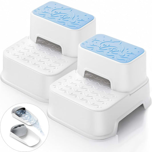 Zovran 2 Step Toddler Step Stool, Non-Slip Multifunctional Kids Step Stool for Bathroom Sink & Toilet Potty
