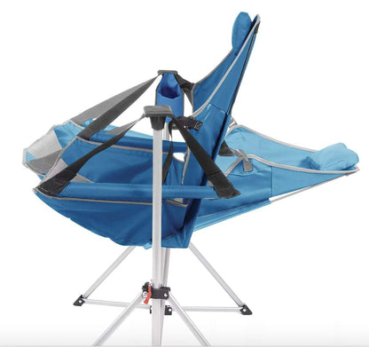 Members Mark Portable Swing Lounger Blue with Drink Holder
