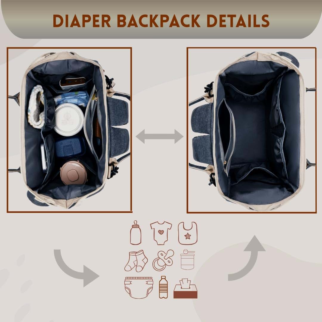 Mc Ella Multi-Function Diaper Backpack in Blue (photo 3)