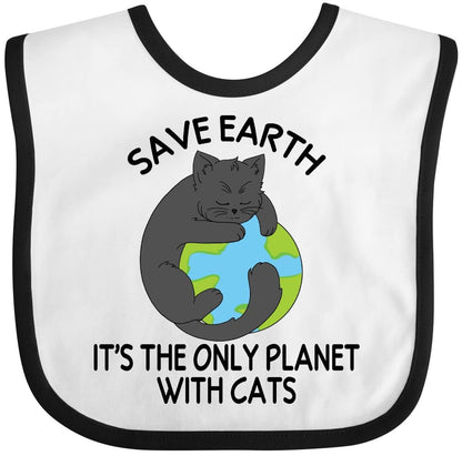 Inktastic Save Earth It's The Only Planet With Cats With Black Cat Baby Bib
