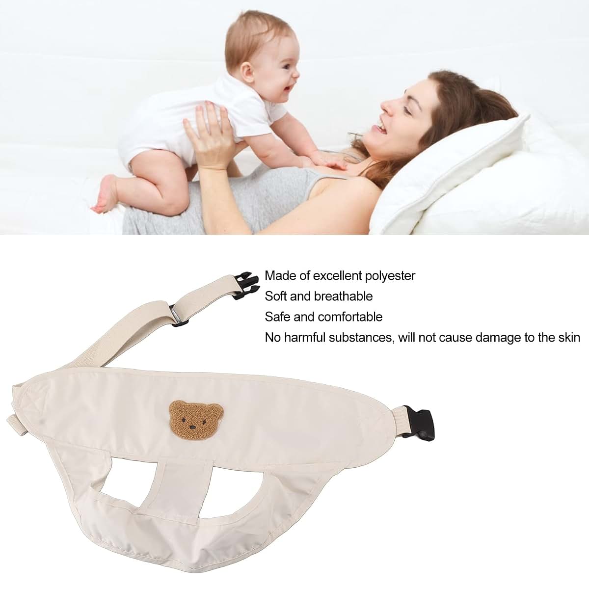 BabyOneStop Baby High Chair Harness, Adjustable Polyester Feeding Strap, Khaki, 54cm