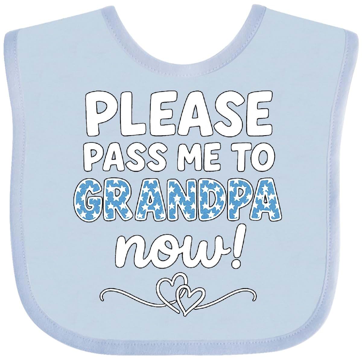 Inktastic Funny Grandpa Saying Baby Bib with Cute Stars and Hearts