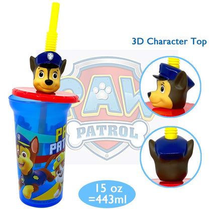 Zak Designs Paw Patrol 3D Water Tumbler With Straw