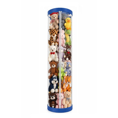 ZYX-New House Stuffed Animal Storage Tube with Zipper, 47 Inch Tall, Blue