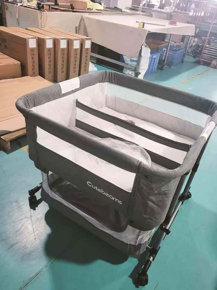 Cutebeams Twin Bassinet For 2 Babies, Grey Bedside Double Bassinet (photo 2)