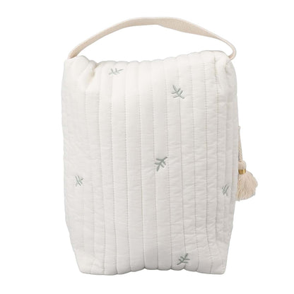 BAOK Diaper Bag, Soft Cotton Stroller Bag With Embroidered Leaf Pattern (photo 4)