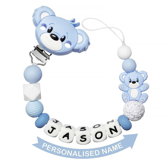 Joie Home Personalized Pacifier Clip With Name, Pink Elephant