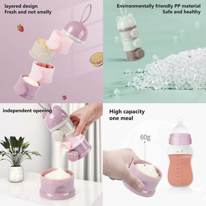 Enfudid Portable Milk Powder Dispensers Pot, 4 Layer Formula Milk Storage Container Portable Food Storage Containers (photo 4)
