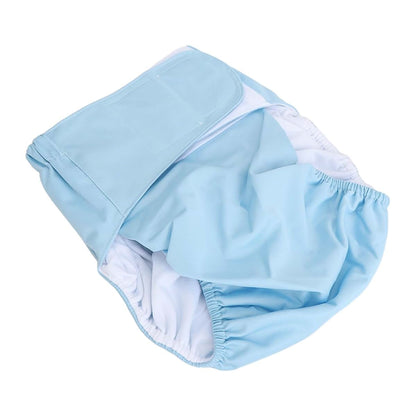 Adult Cloth Diaper Underwear High Absorption Reusable Leak Proof Light Blue