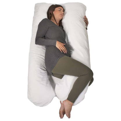 Contours Soulmate Cooling Pregnancy Body Pillow, U-Shaped Maternity Support with Moisture Wicking Cover, 34 x 61 Inch