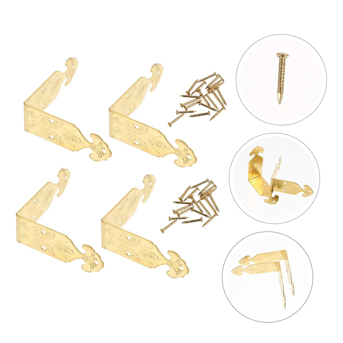 Gadpiparty Copper-Plated Corner Guards For Jewelry And Wooden Boxes