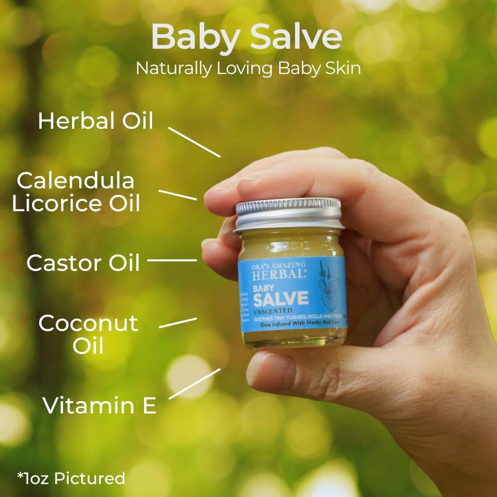 Ora's Amazing Herbal Baby Salve Fragrance Free Plant Based Ointment 4 Oz