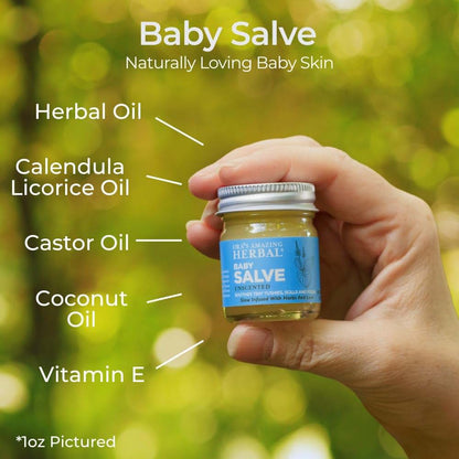 Ora's Amazing Herbal Baby Salve Fragrance Free Plant Based Ointment 4 Oz