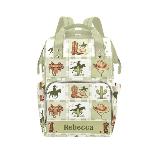 NZOOHY Western Cowboy Horse Patchwork Personalized Large Capacity Diaper Bags,Custom Name Travel Daypack Diaper