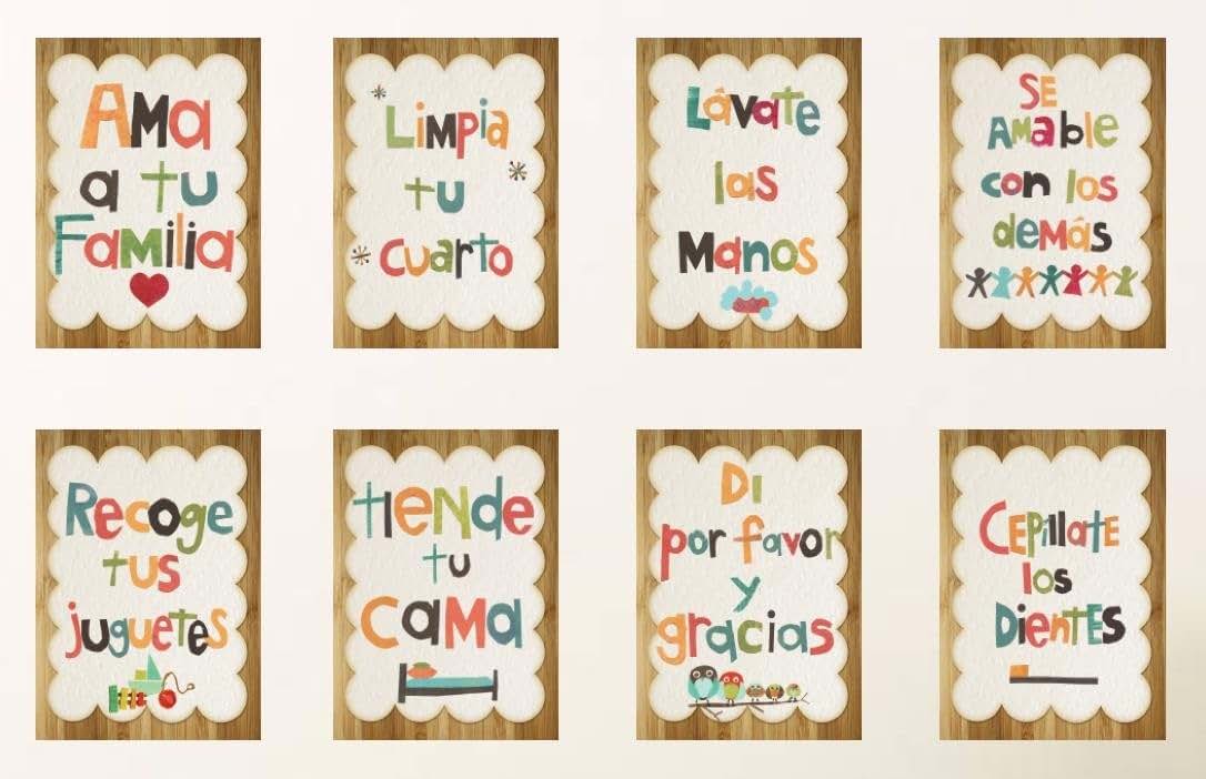 Children Inspire Design Good Manners Wall Cards in Spanish