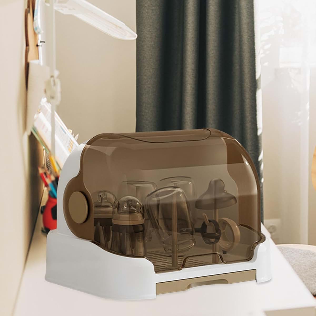 GEUGECY Infants Bottle Countertop Drying Rack Good Sealing Protection,, Countertop (photo 3)