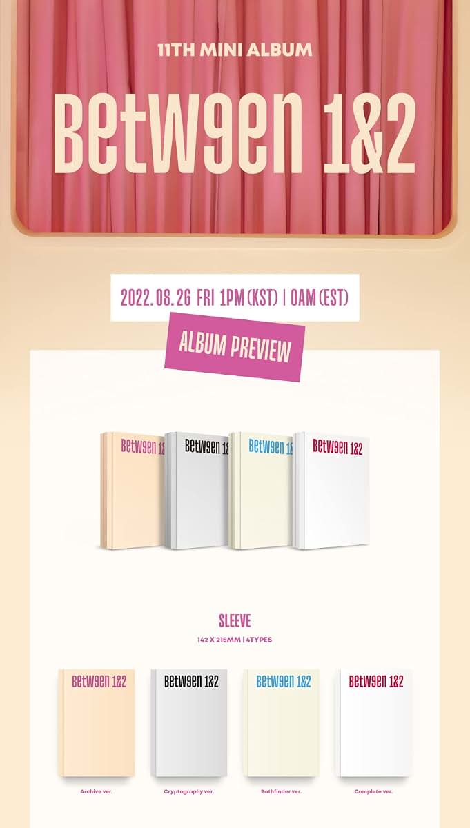 DREAMUS TWICE BETWEEN 1&2 11th Mini Album 4 Version SET CD+1p Folding Poster On Pack+PhotoBook+1p Polaroid+Crosscode