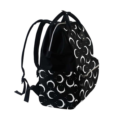 Moon Gothic Print Diaper Bag Backpack for Travel and Baby Care