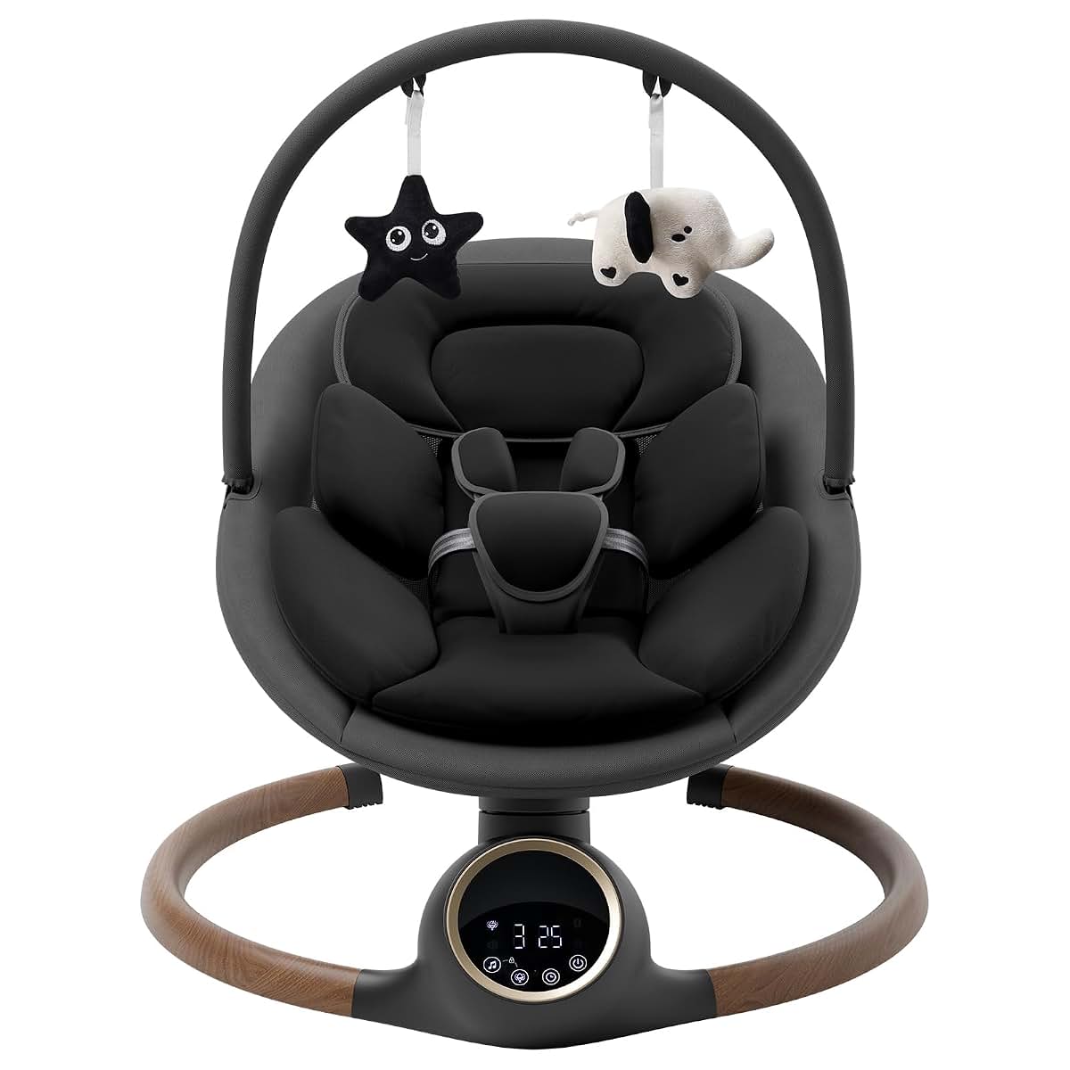 Momzelvi Infant Swing With 5-Point Harness And Bluetooth Music