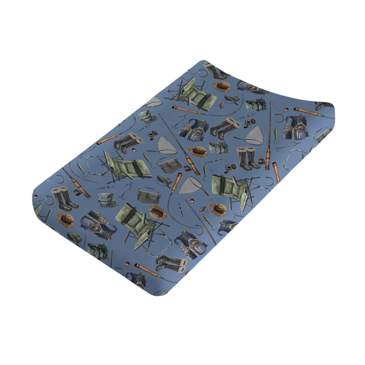Hwmmbh Fishing Pattern Changing Pad Cover for Boys and Girls, 32x16 Inches