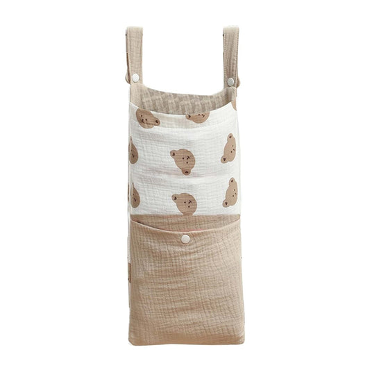 Zksbdxz Crib Cotton Storage Bag Diaper Organiser Bedside Container Multifunctional Strollers Hanging Bag Storage Case