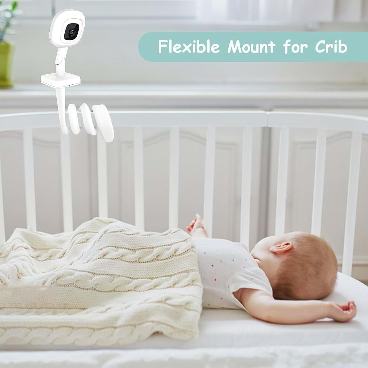 Derebir Crib Flexible Twist Baby Monitor Mount for Tapo, Kasa, Momcozy Cameras
