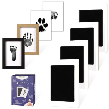 Tubuui Clean-Touch Ink Pad Baby Footprint Kit with Frames