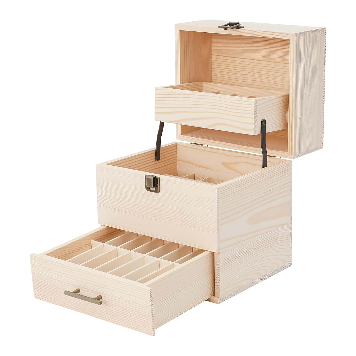 Essential Oil Storage Box Organizer with 59 Slots and Three Tiers