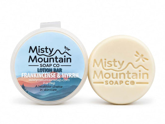 Frankincense & Myrrh - 2 Ounce Lotion Bar - Made with Natural Oils and Butters by Misty Mountain Soap Co.