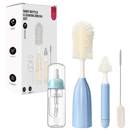 DJASYY Baby Bottle Brush Set Silicone Nipple Straw Cleaning Kit Soap Dispenser