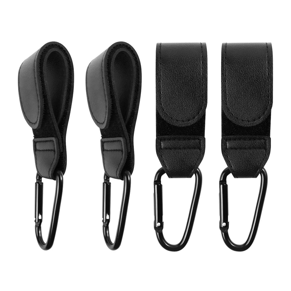 Taefuwr 4 Pack Stroller Hooks, Adjustable Carabiner Clips for Bags