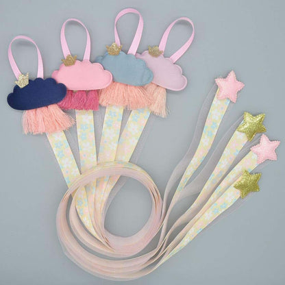 HYROOY Girls Baby Ribbon Hanging Hair Bow Headband Clip Tassels Holder Cloth