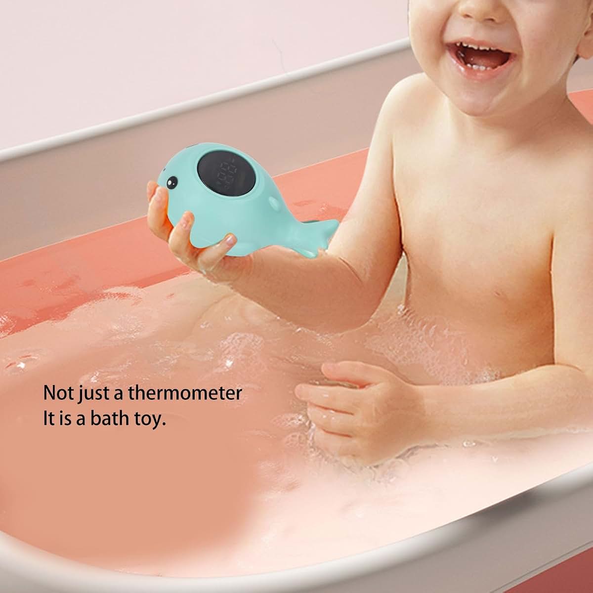 HaloVerde Whale Bath Thermometer Floating Toy with Color Temperature Indicator (photo 4)