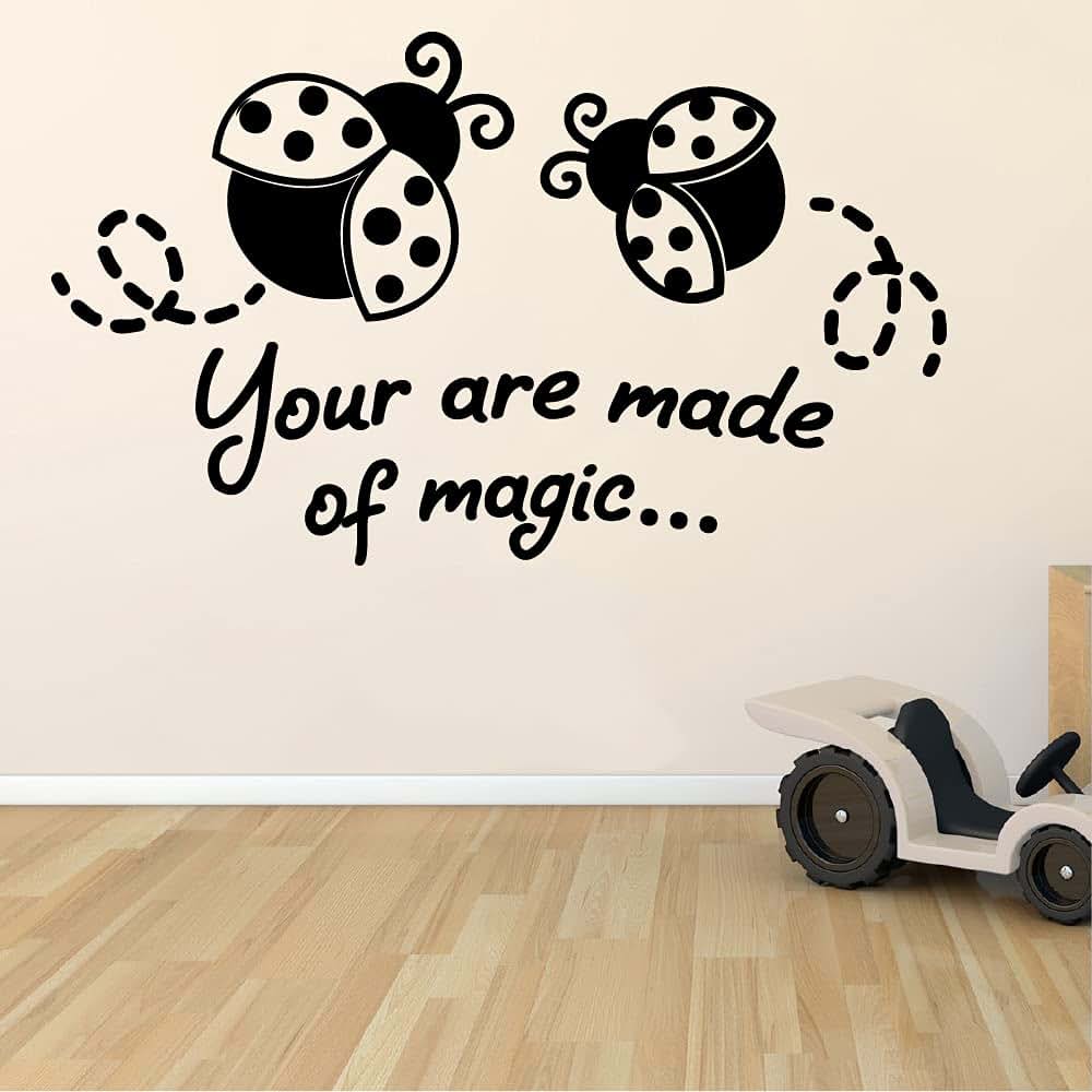 Magic Quote Ladybug Vinyl Wall Sticker 20x30 Inch