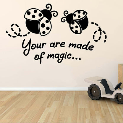 Magic Quote Ladybug Vinyl Wall Sticker 20x30 Inch