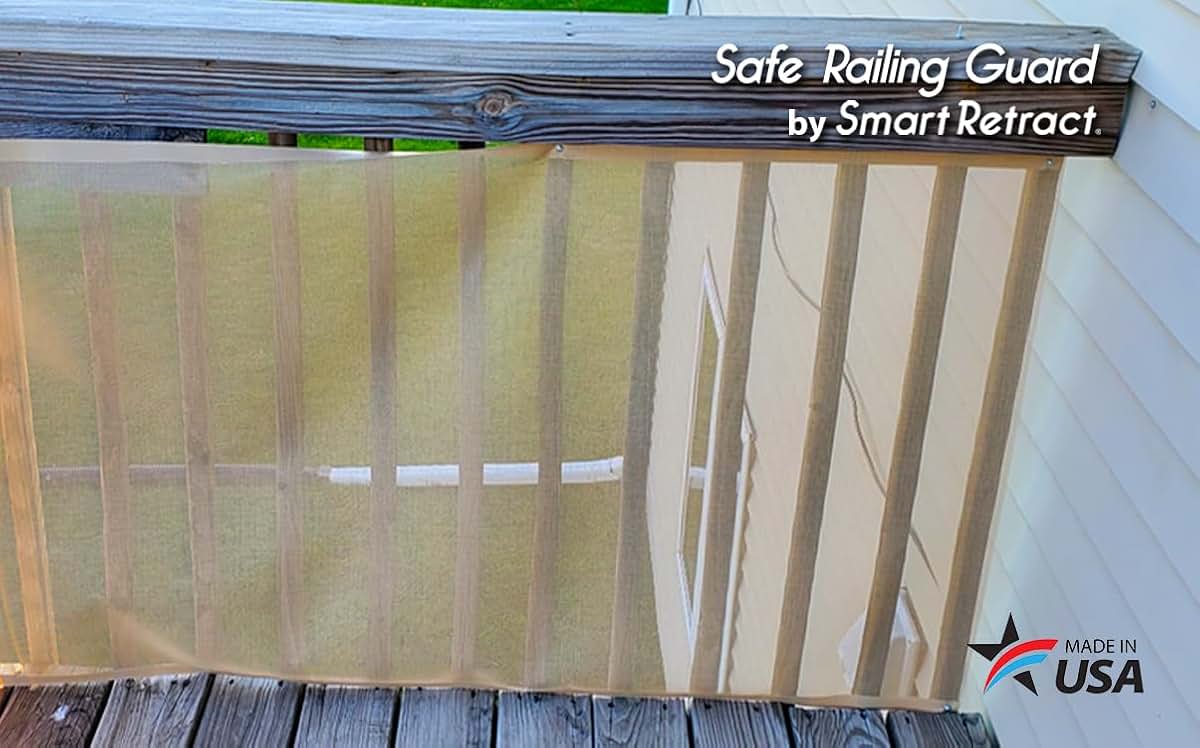 Smart Retract Safe Railing Guard Cafe for Kids & Pets Safety on Stairs & Balconies (photo 3)